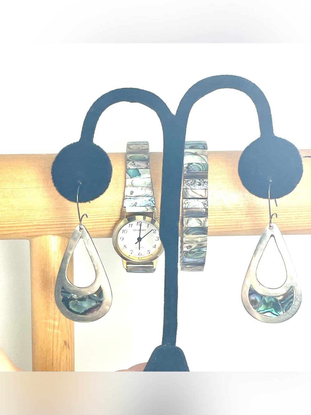Abalone Watch Bracelet & Earrings